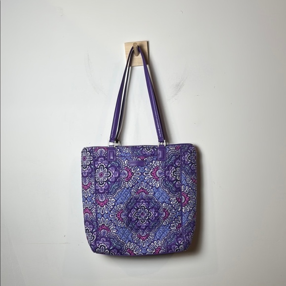 Vera Bradley Handbags - Vera Bradley Crosstown Tote Shoulder Bag Purple Lilac Tapestry Retired Pattern